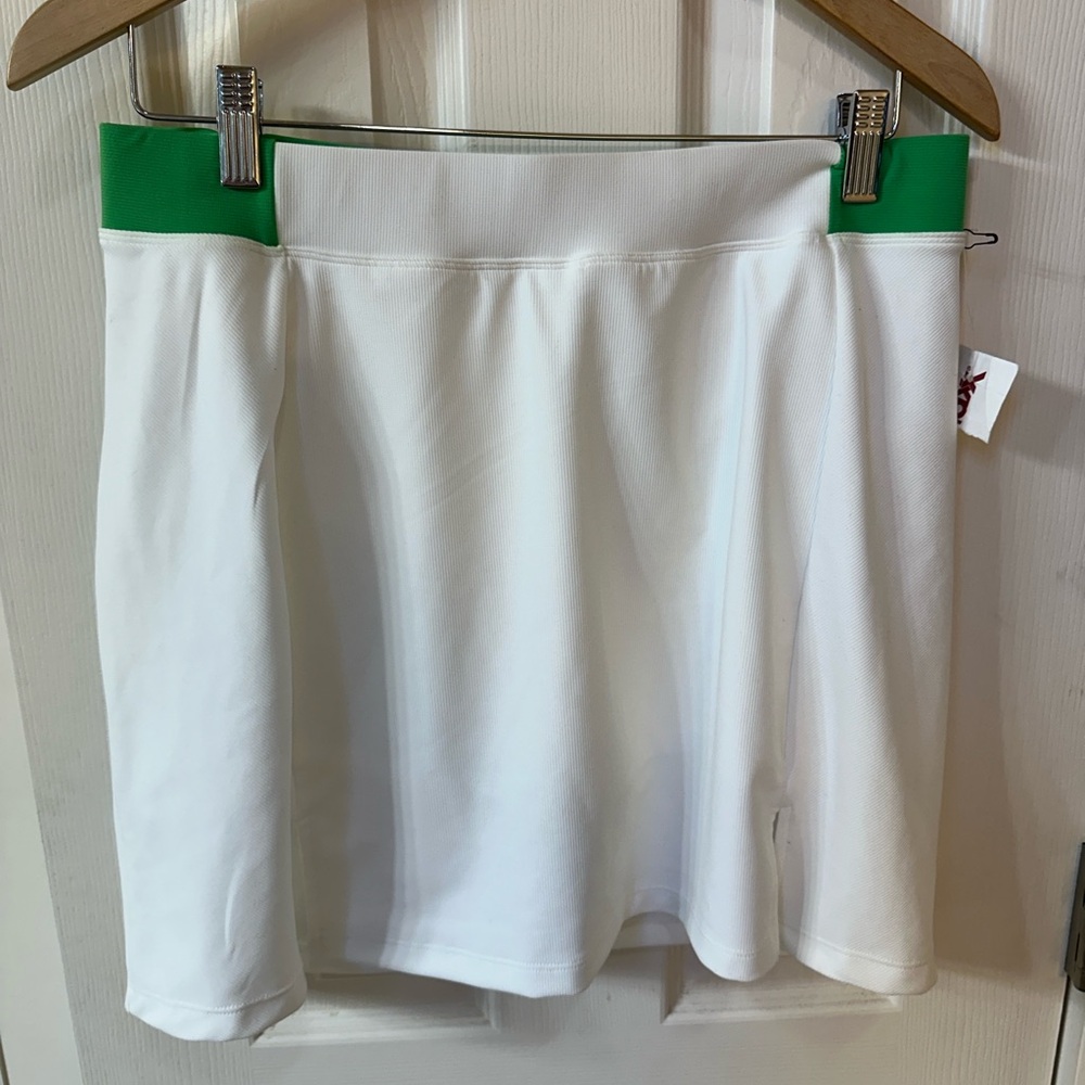 NWT Kyodan Skort Tennis Golf Pickleball - L - White with Green trim
